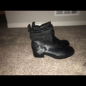 Gentle souls black leather ankle boots